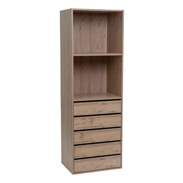 Otevřená modulární skříň v dekoru dubu v přírodní barvě 60x180x45 cm Modular – Casa Selección