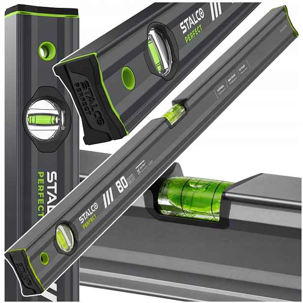 Hliníková vodováha 80 cm Vodováha Stalco Perfect Vseries 2 libelle 0,8 m