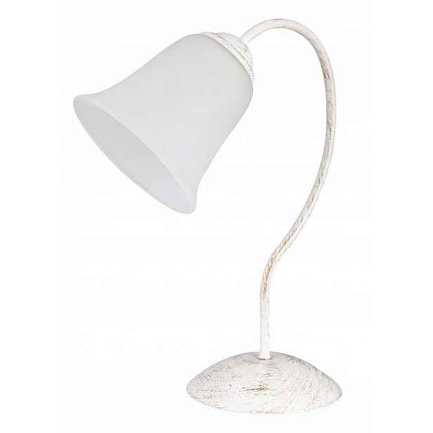 Bílá stolní lampa Fabiola vintage s teplým leskem do pracovny Rabalux
