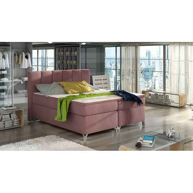 Boxspring Basilio Rozměr: 180 x 200 cm, látka: MatVelvet 63, Varianta: S LED osvětlení