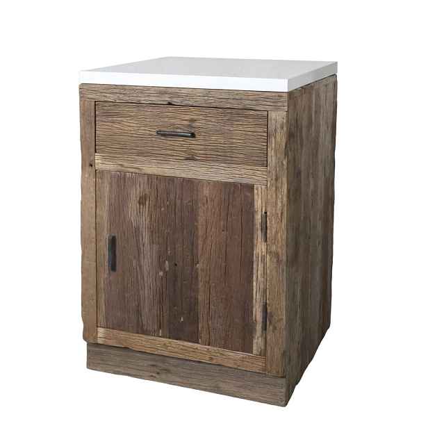 Hnědá antik skříňka s mramorovou deskou Grimaud Kitchen – 60*60*97 cm Chic Antique