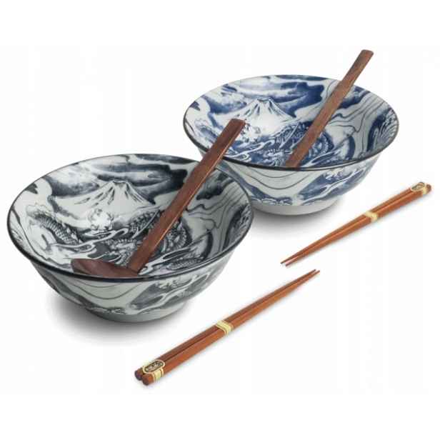 Japonská porcelánová sada misek na rameny Dragon Draci 6 dílů Edo Japan