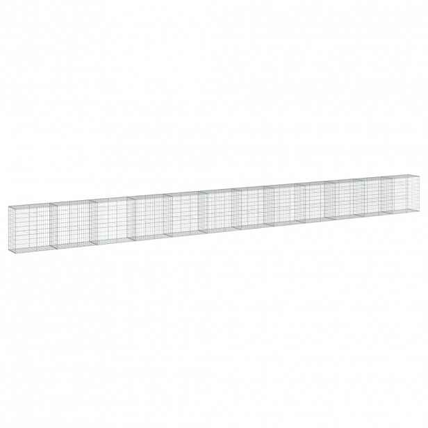 vidaXL Gabionový koš s víkem 1 200 x 50 x 100 cm pozinkované železo
