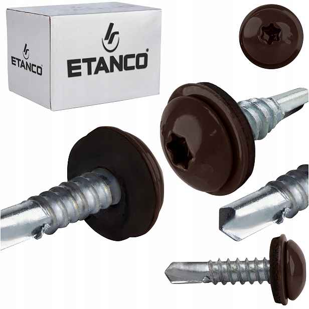 Šrouby do kovu Torx 5 mm 5,5x25 mm Ral 8017 250 ks Etanco GT5 Ph Z14