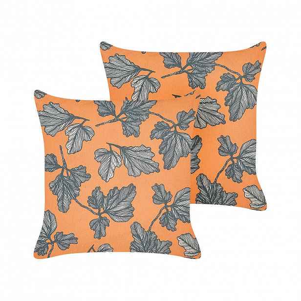 Beliani DEKORATIVNÍ POLŠTÁŘ sada 2 ks Oranžový 45/45 cm Spirea