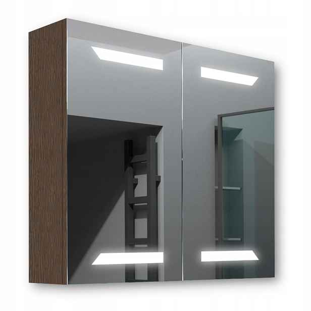 Dřevěná skříňka 80x70 Led zrcadlo Loki Wenge