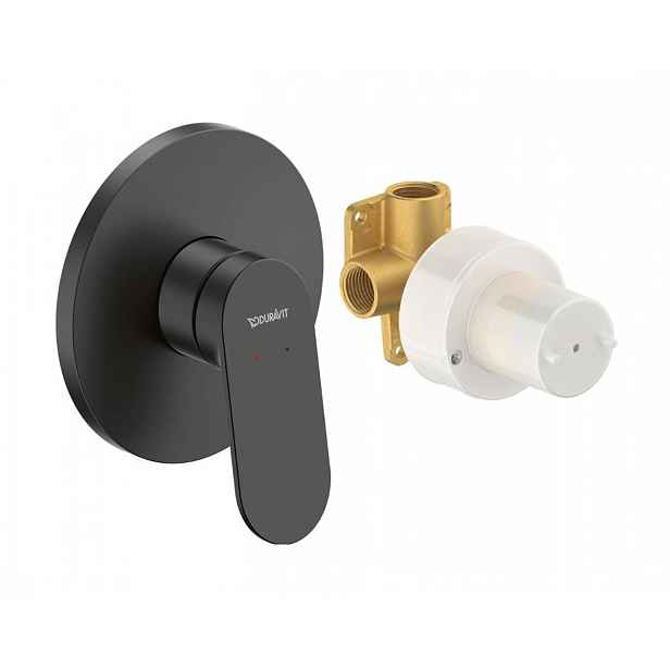 Duravit Wave - Sprchová baterie pod omítku, s tělesem, matná černá WA4210007046
