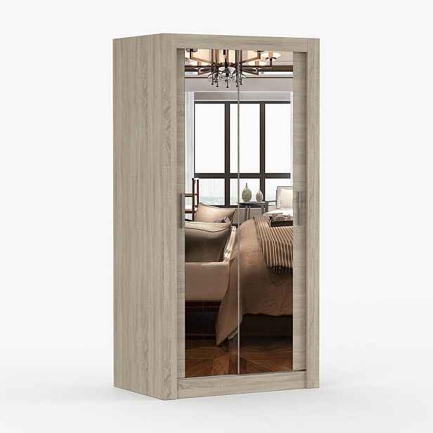 imoebel24 SKŘÍŇ s otočnými dveřmi Milan 100 cm 100/200/64 cm, 2dveřová, dub sonoma