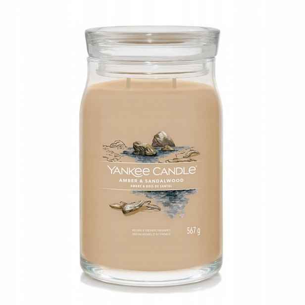 Jantar a Santalové dřevo Yankee Candle Signature velká svíčka se dvěma knoty