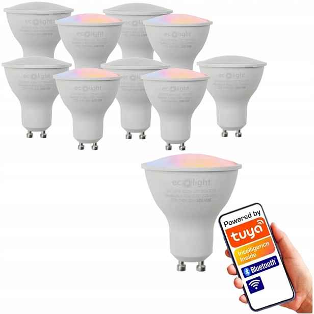 Led žárovka Reflektor GU10 5W Rgb+cct Tuya Smart Bluetooth Set 10 ks