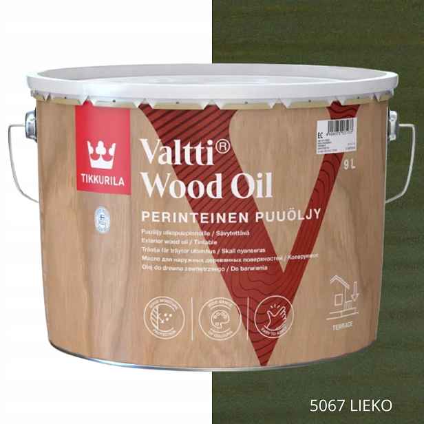 Tikkurila Valtti Wood Oil Olej Na Dřevo 9 L Barva 5067 Lieko