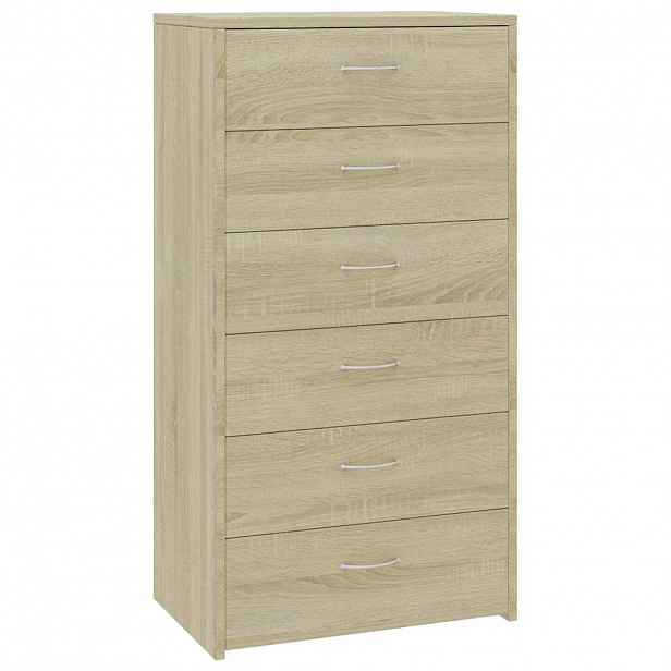 vidaXL Příborník se 6 zásuvkami sonoma dub 50 x 34 x 96 cm kompozit