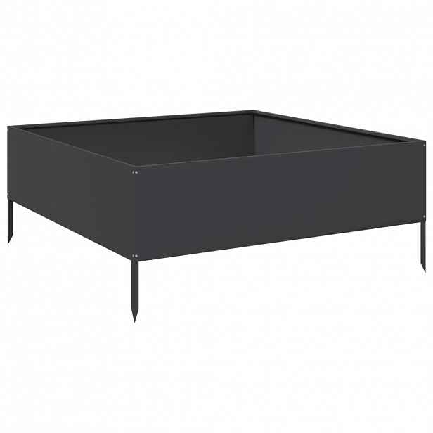 vidaXL Zahradní vyvýšený záhon černý 100 x 100 x 25 cm ocel