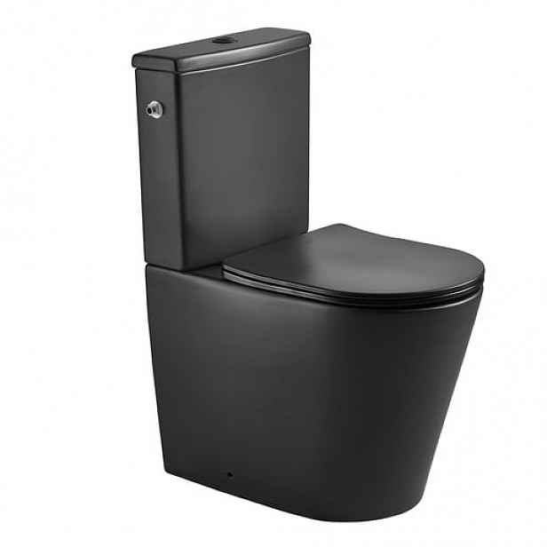 WC kombi komplet SAT Brevis vírové černé mat vario odpad SATBRE031RTORVPBKM