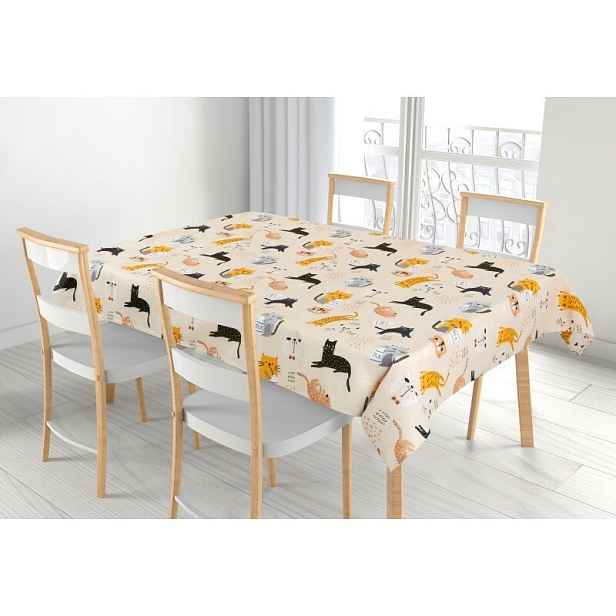 Bellatex Ubrus Adéla Kočička žlutá, 100 x 100 cm, 100 x 100 cm