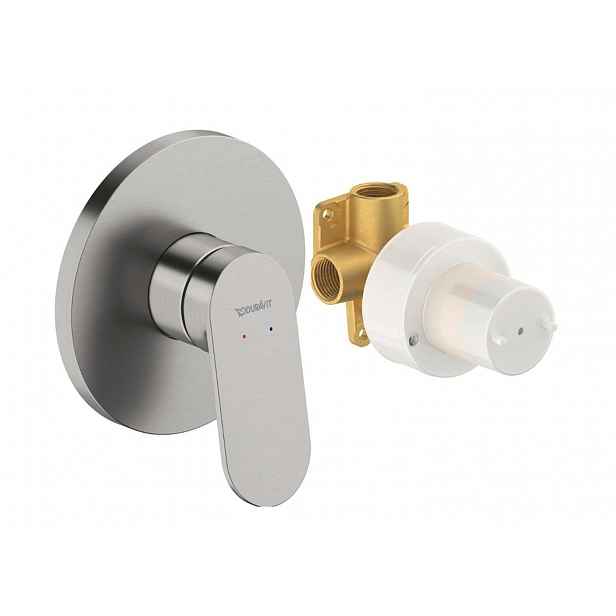 Duravit Wave - Sprchová baterie pod omítku, s tělesem, kartáčovaný nerez WA4210007070