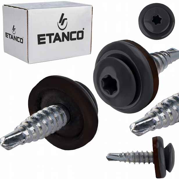 Farmářské vruty Torx 4,8x20 mm Ral 7016 250 ks do plechu Etanco Gtf 02P