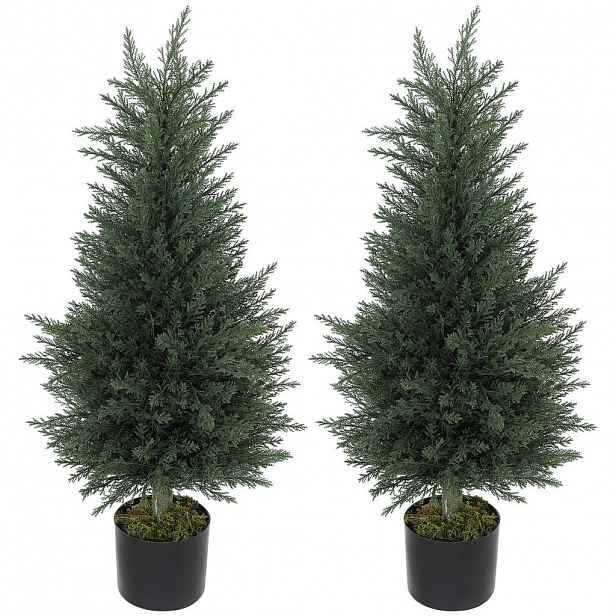 HOMCOM UMĚLÁ CIPRESE odolná proti UV záření 90 cm, sada 2 ks