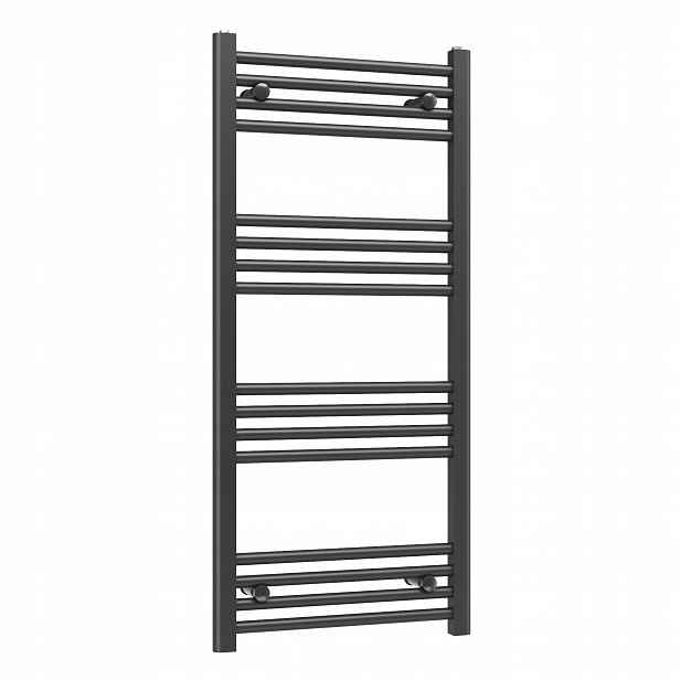 Koupelnový radiátor na vodu C.o Ozdobný žebříkový Basic 50x110 cm Černý