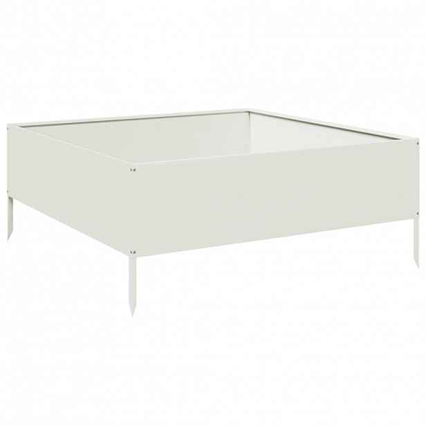 vidaXL Zahradní vyvýšený záhon bílý 100 x 100 x 25 cm ocel