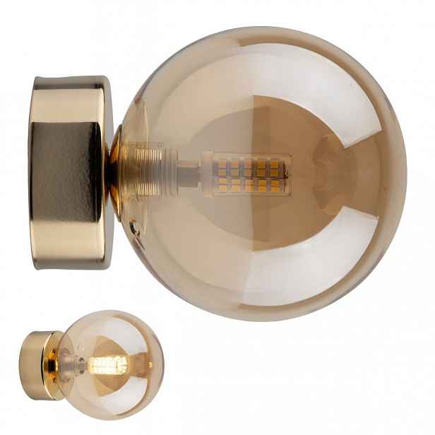 Zlatá Skleněná Nástěnná Lampa 1xG9 moderní nástěnná lampa do obývacího pokoje loft