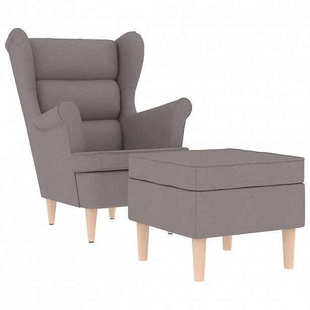 vidaXL Křeslo s podnožkou taupe textil