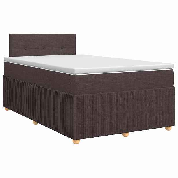 vidaXL Postel boxspring s matrací Tmavě hnědá 120 x 190 cm Textil