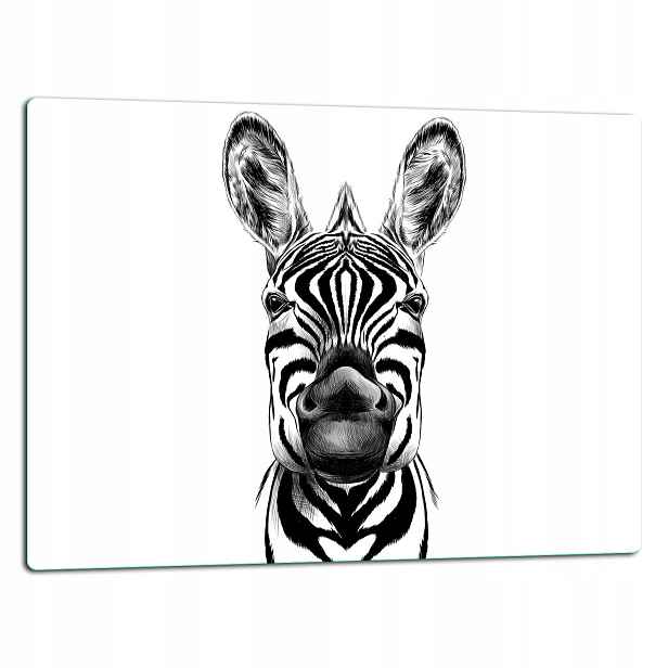 7v1 Skleněná Deska Na Krájení 52x40 Zebra Bílá