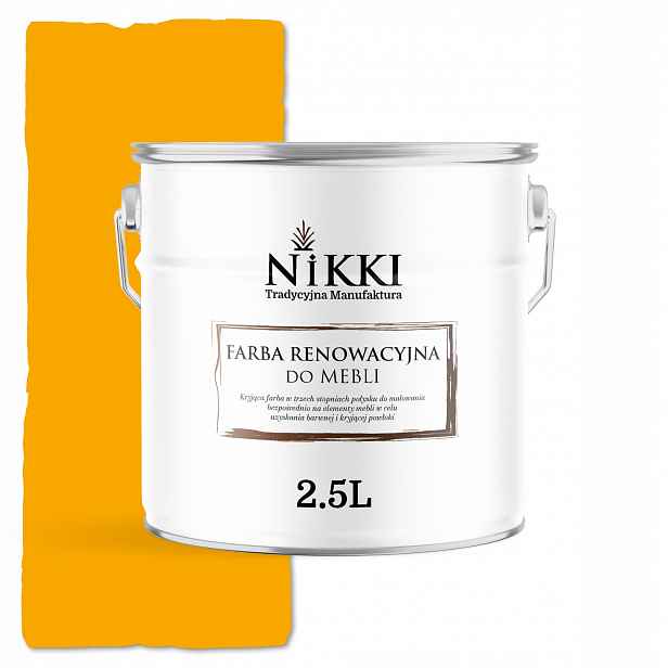 Barva pro renovaci dřevěného nábytku Odolná 2,5L Matná žlutá signální barva