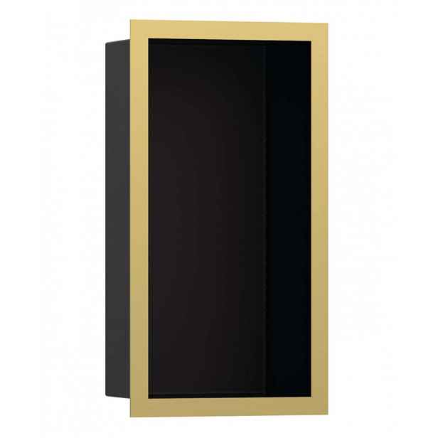 Hansgrohe XtraStoris Individual - Výklenek do stěny s designovým rámem, 30x15x10 cm, matná černá/leštěný vzhled zlata 56095990