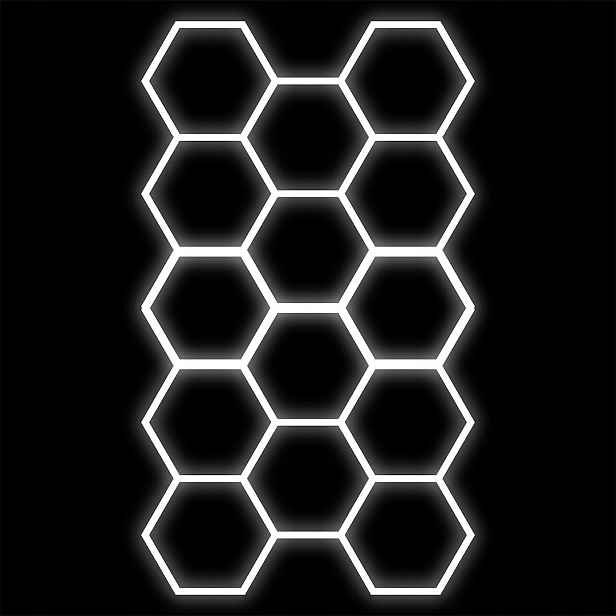 Hexagon Light Led Světlo do garáže Studio Dílna Kancelář 14 Kusů Premium