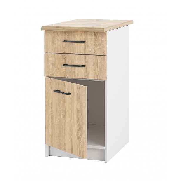 Kuchyňská skříňka Stojící Dolní s zásuvkami Dub Sonoma a pracovní deskou 40 cm
