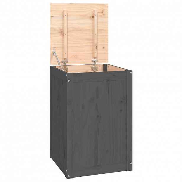 vidaXL Box na prádlo šedý 44 x 44 x 66 cm masivní borové dřevo
