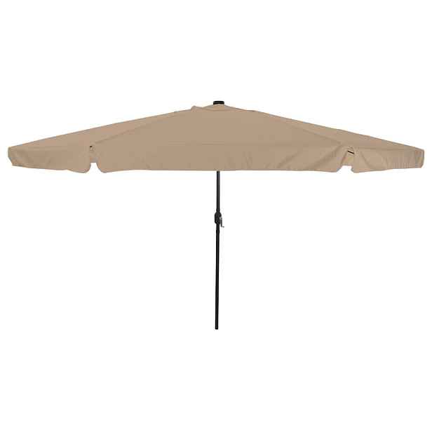 vidaXL Zahradní slunečník 395 x 395 x 245 cm Polyester Kulatý Taupe