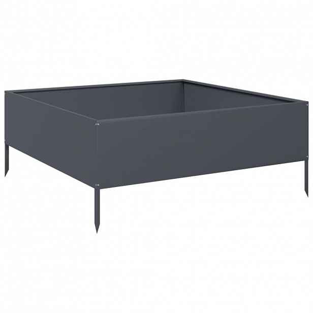 vidaXL Zahradní vyvýšený záhon antracitový 100 x 100 x 25 cm ocel