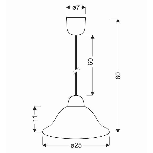Závěsná lampa LENIS černá 1x60W E27 bílé stínidlo