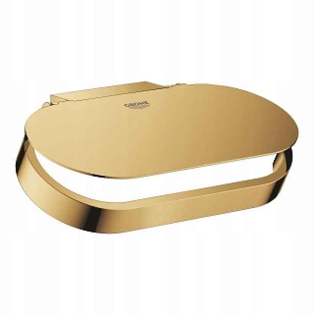 Držák na papír Grohe zlatý lesklý kovový nástěnný s víkem 41069GL0
