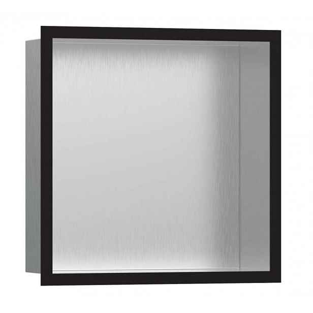 Hansgrohe XtraStoris Individual - Výklenek do stěny s designovým rámem, 30x30x10 cm, kartáčovaná nerez/matná černá 56097670