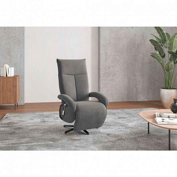 Sit & More KŘESLO, textil, šedá
