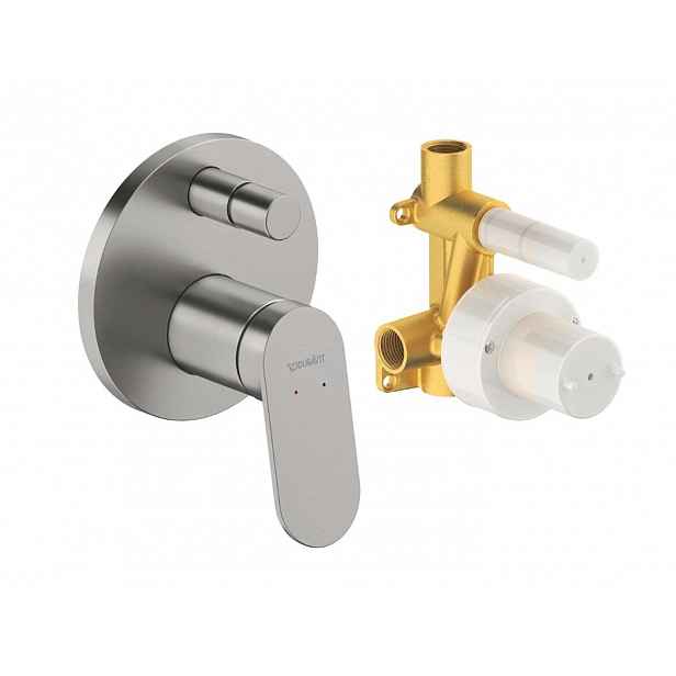 Duravit Wave - Baterie pod omítku, pro 2 spotřebiče, s tělesem, kartáčovaný nerez WA4210008070