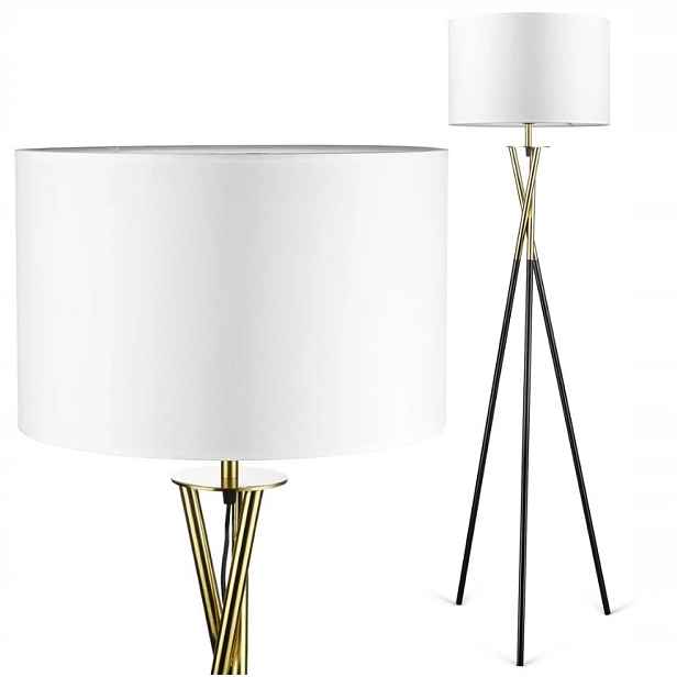 Moderní Stojací Podlahová Lampa E27 Kovová Trojnožka Zlatá 143 cm