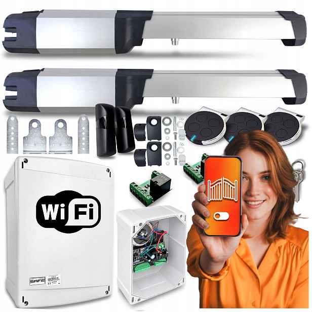Pohon dvoukřídlé brány Bft B25 Phobos Wifi ústředna S24I Safe Komplet
