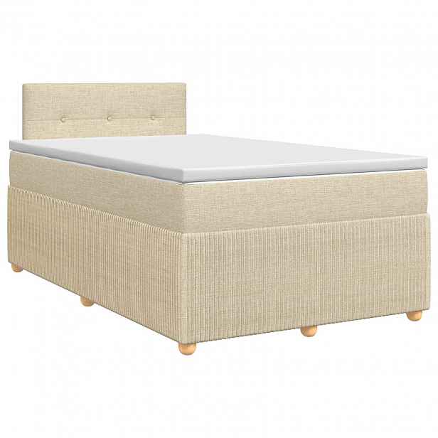 vidaXL Postel boxspring s matrací Krémová 120 x 190 cm Textil