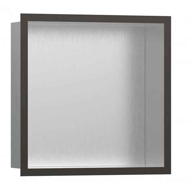 Hansgrohe XtraStoris Individual - Výklenek do stěny s designovým rámem, 30x30x10 cm, kartáčovaná nerez/kartáčovaný černý chrom 56097340