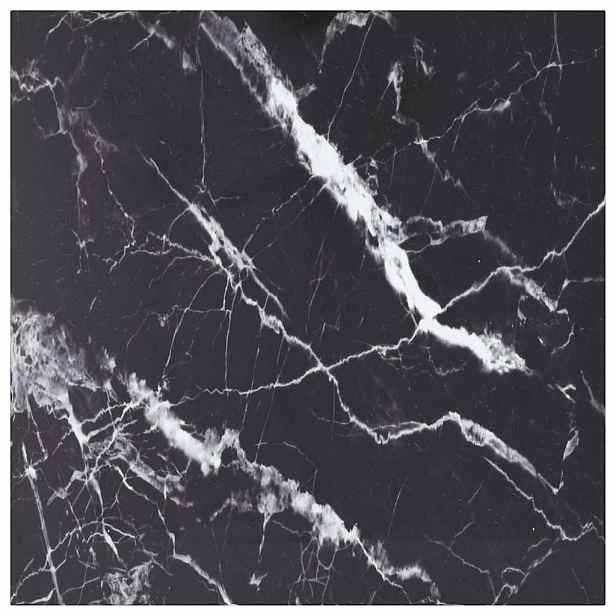 vidaXL Stolní deska černá 80x80 cm 6 mm tvrzené sklo mramorový design