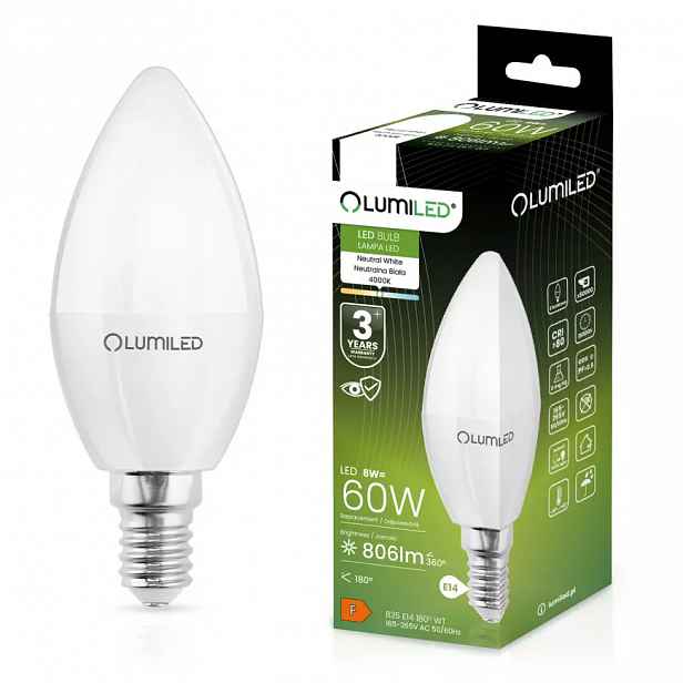 Žárovka Led svíčka 8W E14 806LM NB 4000K
