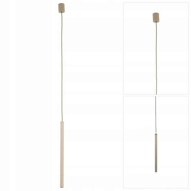 Závěsná béžová lampa Ferro se zlatým leskem do pracovny i kanceláře Tk Lighting