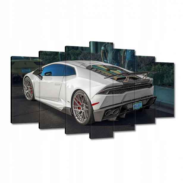 Obrazy 140x80 Bílé sportovní auto