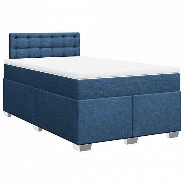 vidaXL Box spring postel s matrací černá 120x190 cm textil