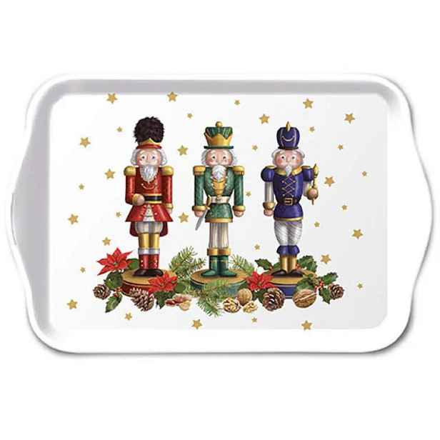 Bílý melaminový tácek s Louskáčky Bearded Nutcrackers - 13*21 cm Ostatní